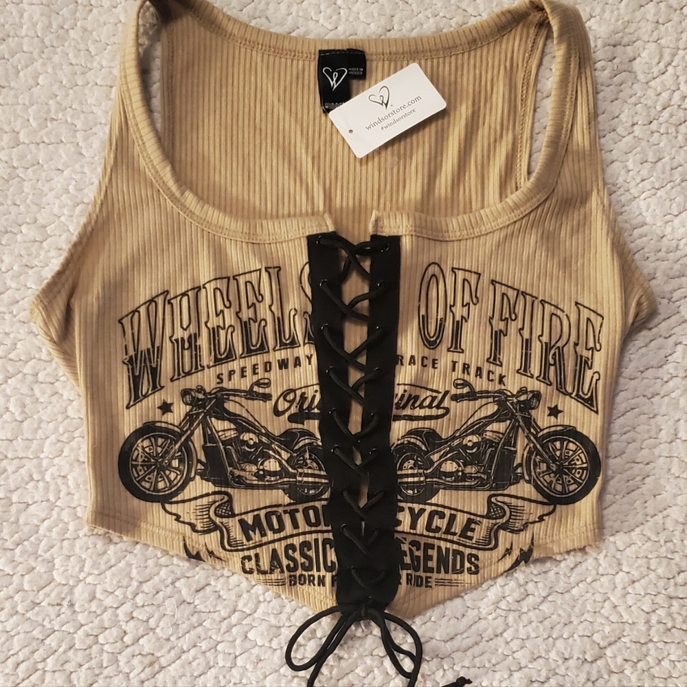 New biker crop top size medium